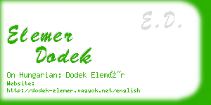 elemer dodek business card